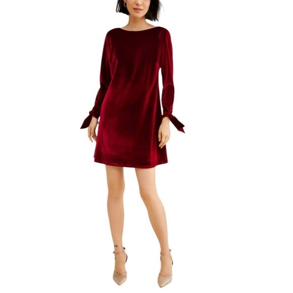 Hutch Long Sleeve Velvet Mini Dress Red Size Medium - Picture 4 of 5